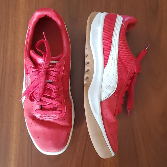 Red Puma California sneakers gum sole size 11 mens - Picture 4 of 10